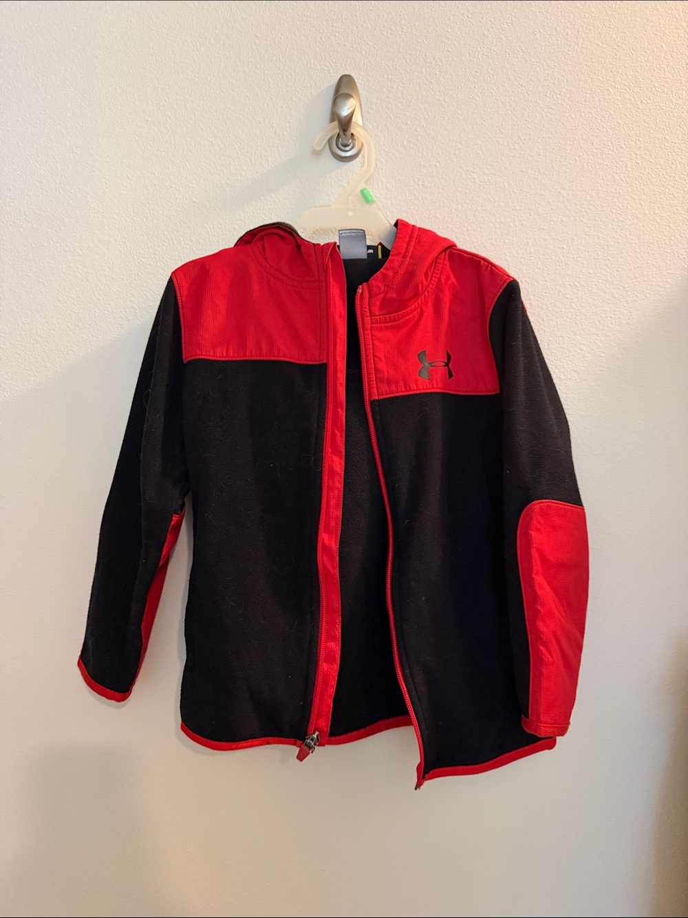 Under Armour Black and Red Toddler Hooded Zip Jacket